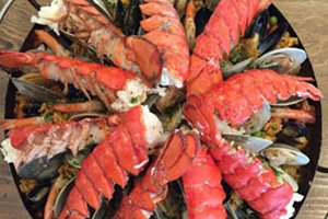 Freshly prepared seafood at Deep Water Seafood