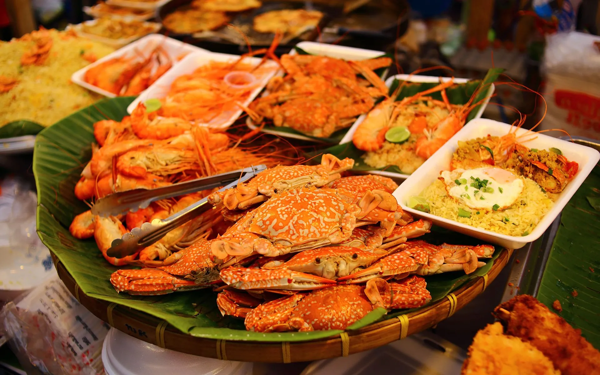 Fresh crab and shrimp platter at Deep Water Seafood