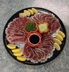 Seared Ahi Tuna Platter party platter at Deep Water Seafood